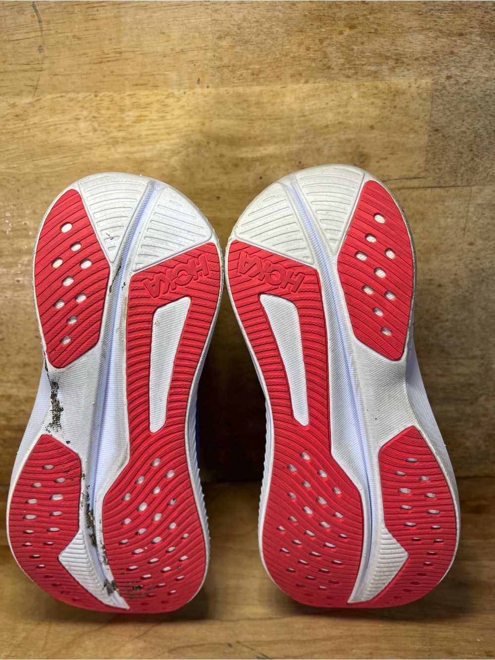 Hoka One One Mach 6 Womens Size 7.5 Running Shoes Sneakers Red White Blue - Picture 8 of 12